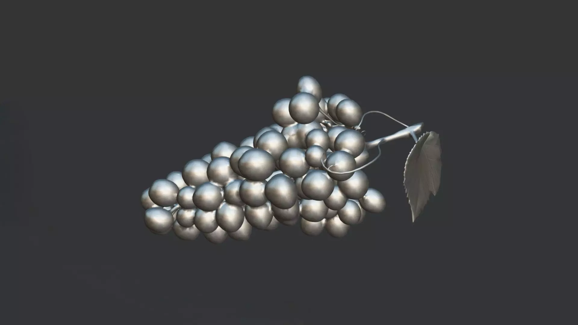 White Grapes 3D model_2