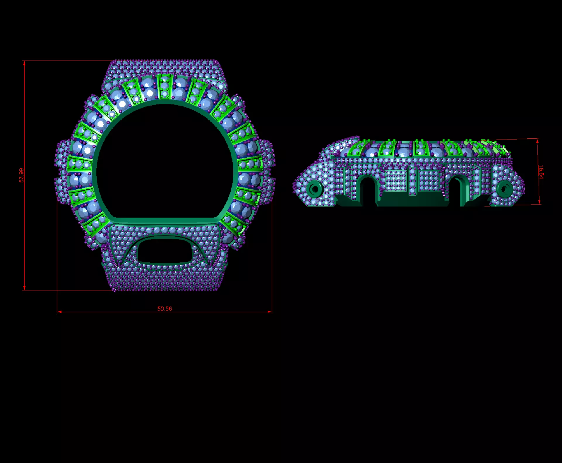 G-Shock Watch case compatible with DW-6900 3D print model 3D print model_6