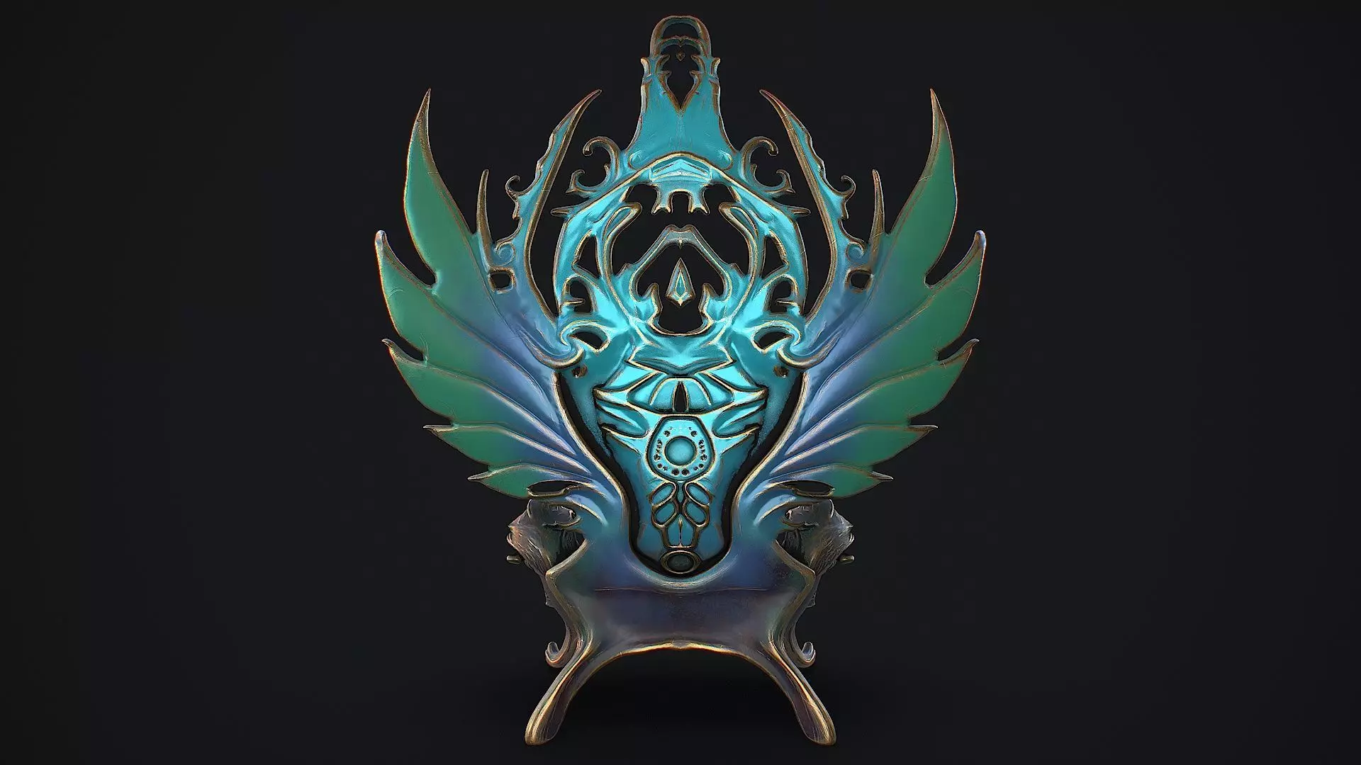 Fantasy Throne 12 game ready 3d model Low-poly 3D model_9