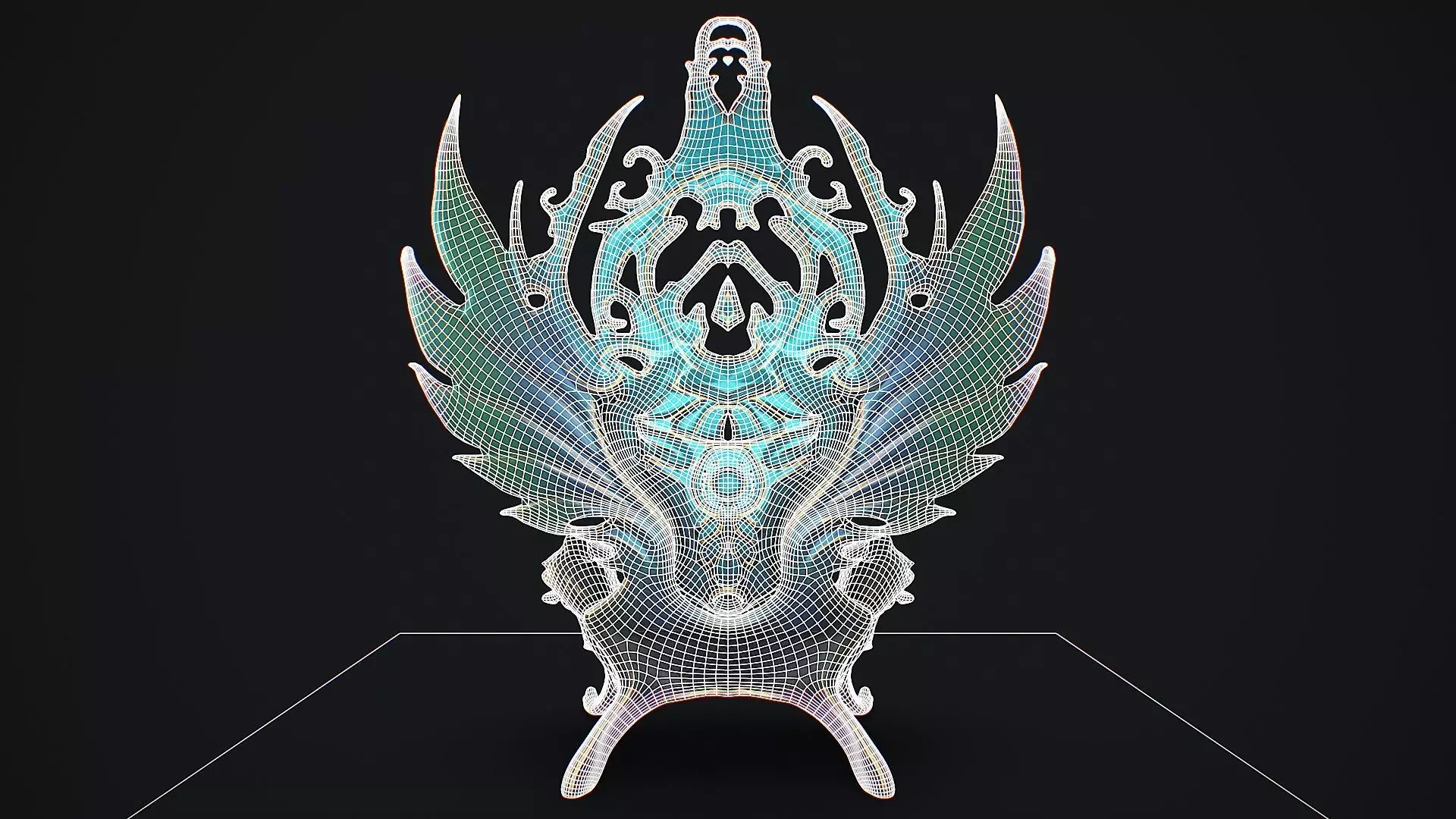 Fantasy Throne 12 game ready 3d model Low-poly 3D model_10