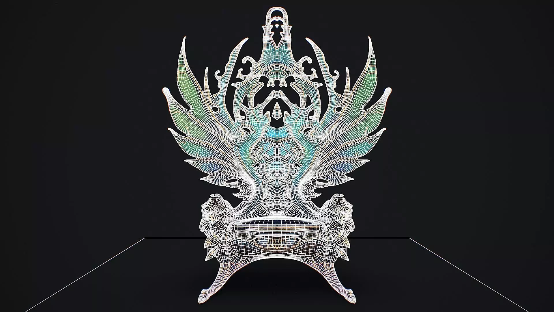 Fantasy Throne 12 game ready 3d model Low-poly 3D model_8