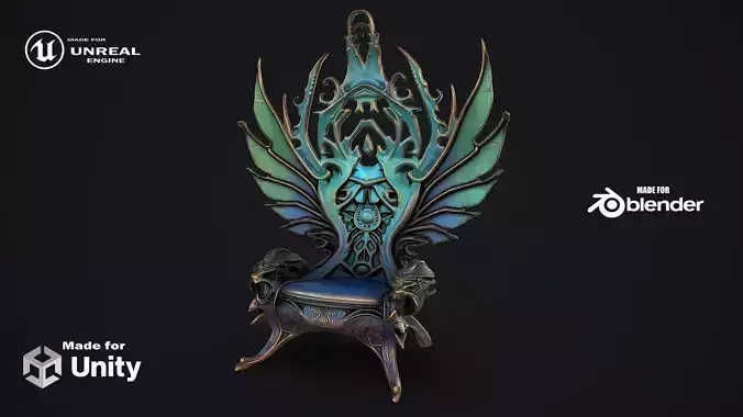 Fantasy Throne 12 game ready 3d model