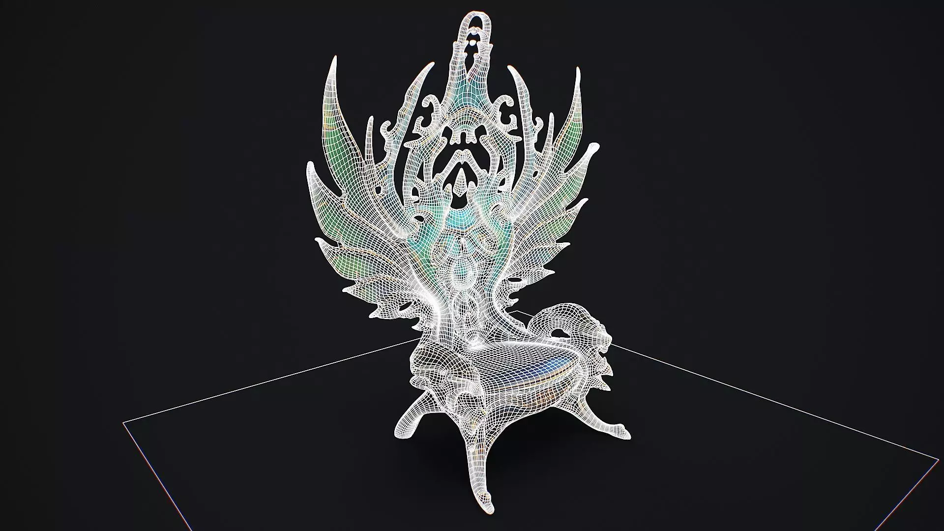 Fantasy Throne 12 game ready 3d model Low-poly 3D model_6