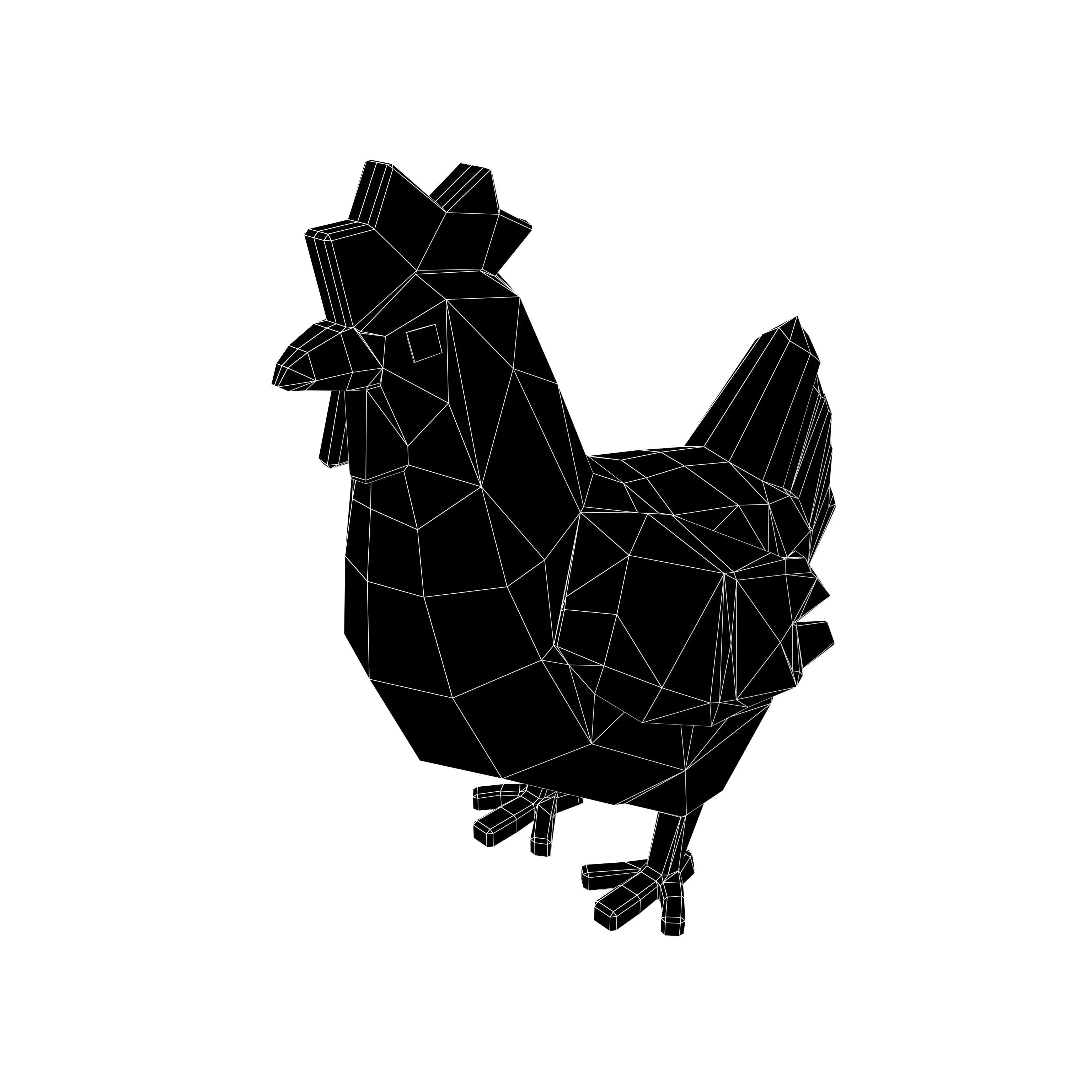 Low Poly Chicken v1 001 Free low-poly 3D model_4