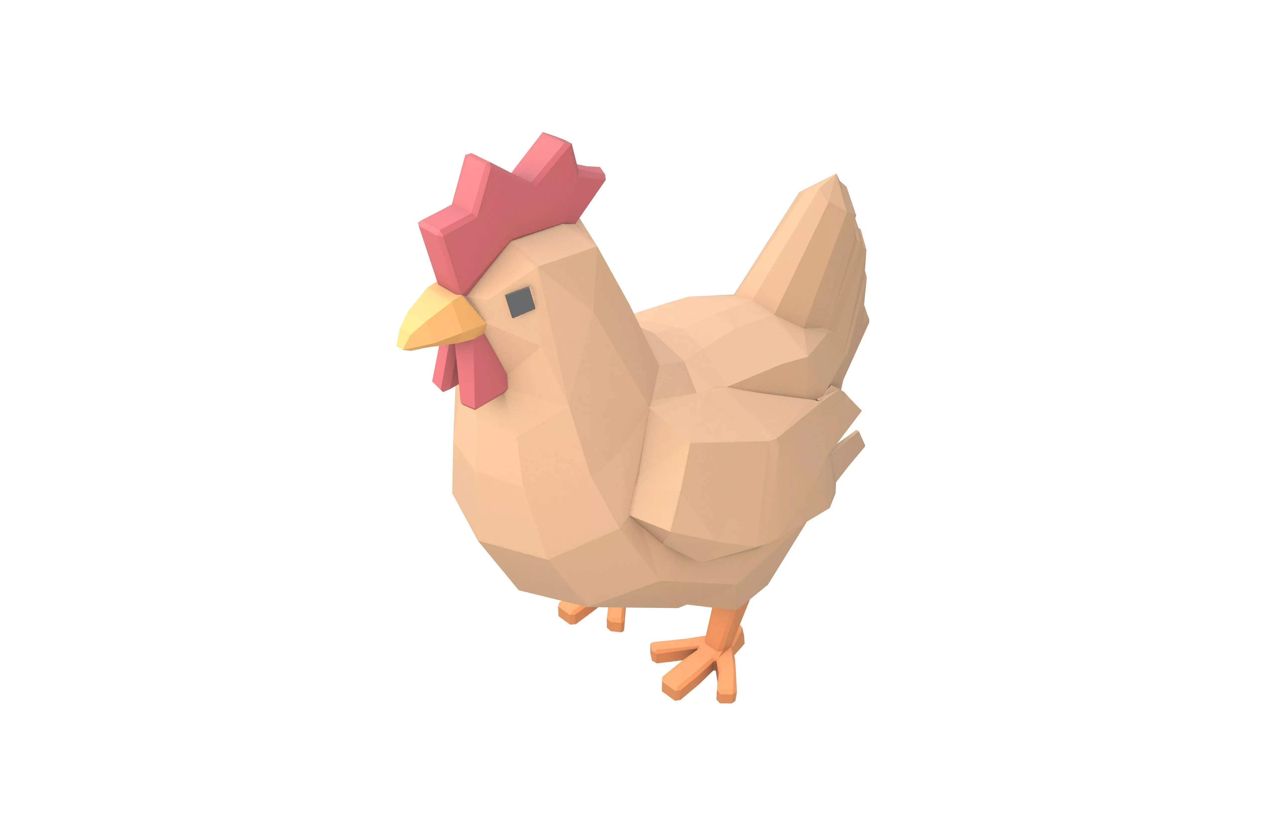 Low Poly Chicken v1 001 Free low-poly 3D model_2