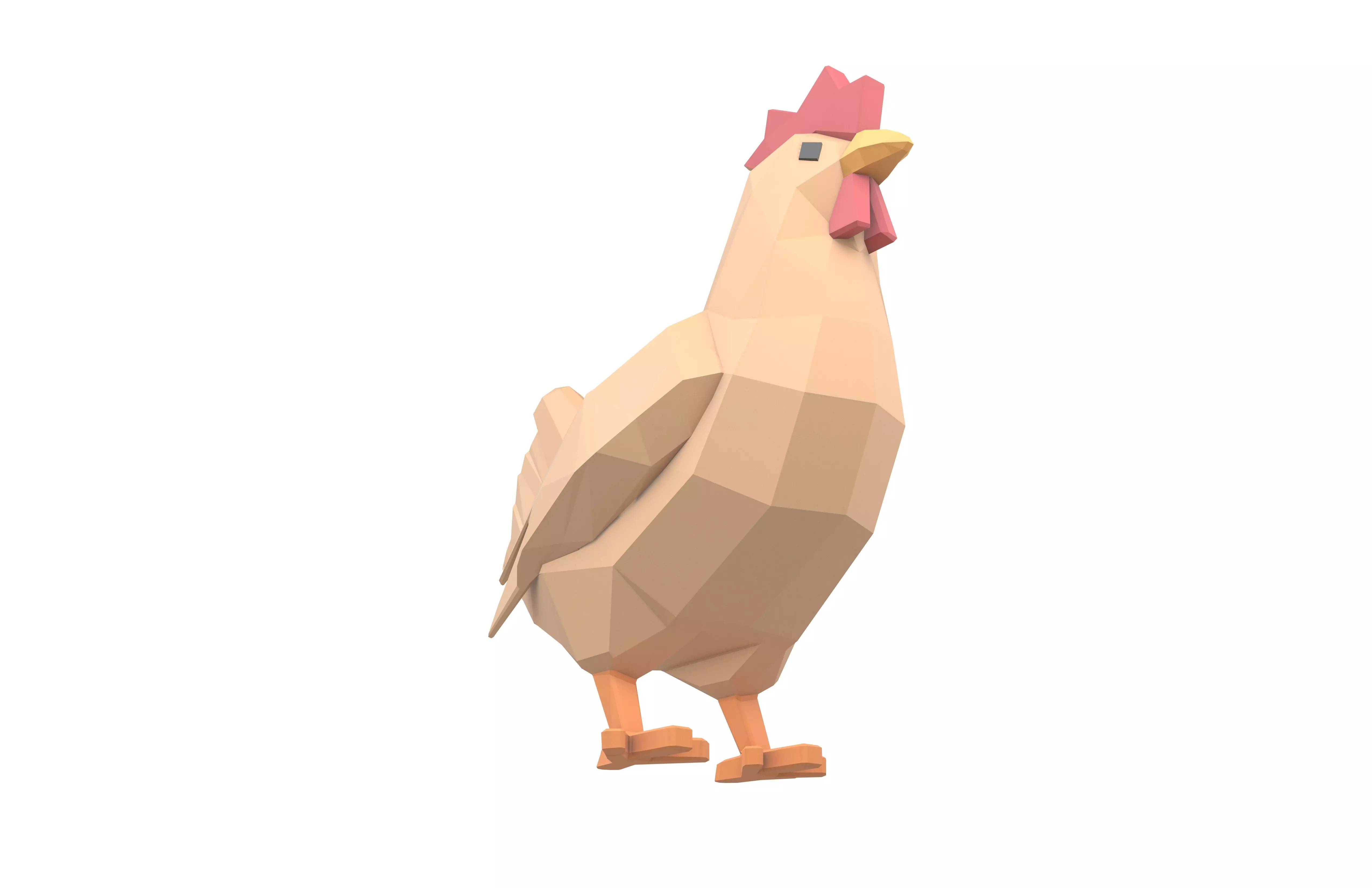 Low Poly Chicken v1 001 Free low-poly 3D model_3