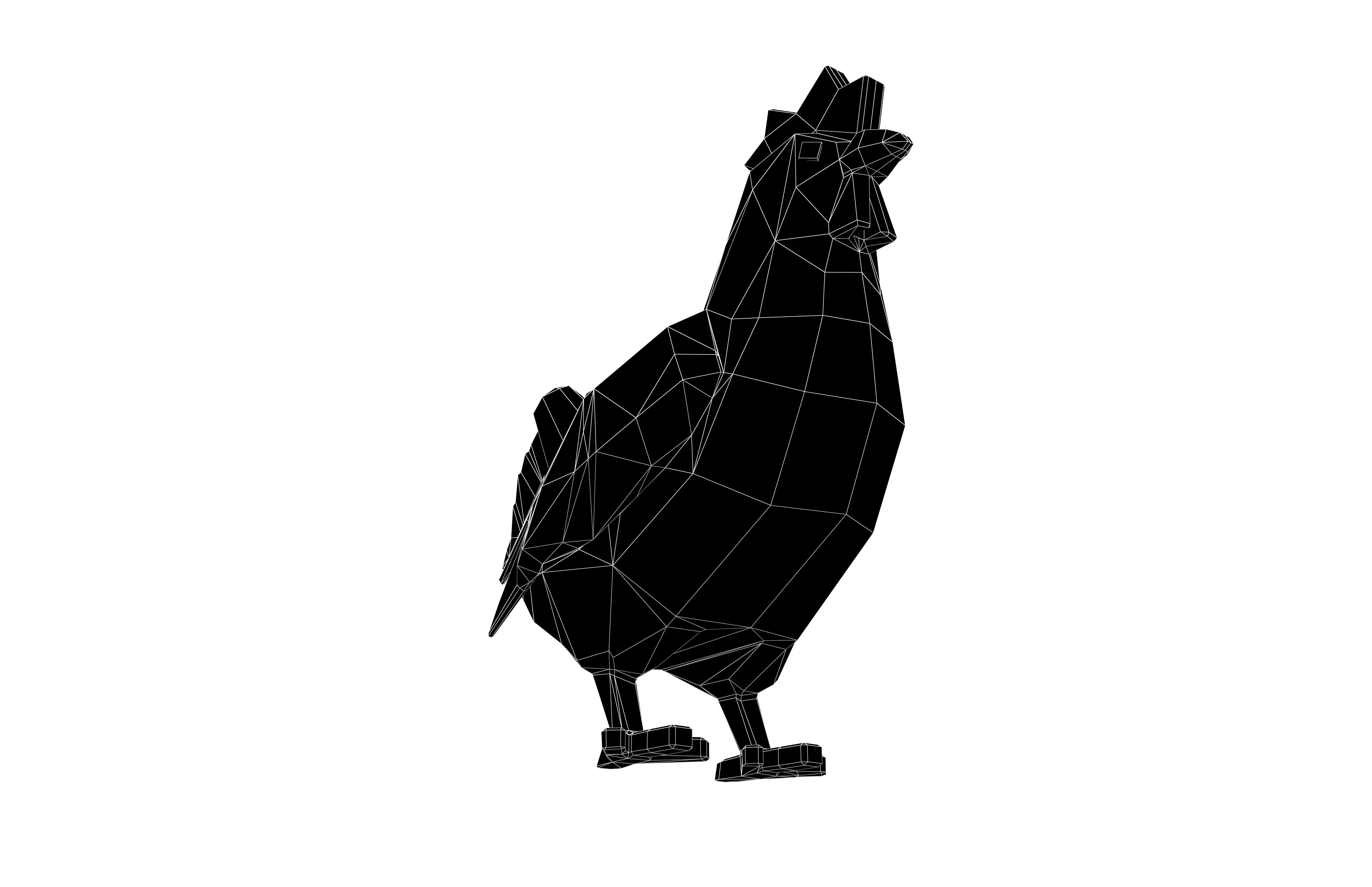 Low Poly Chicken v1 001 Free low-poly 3D model_7