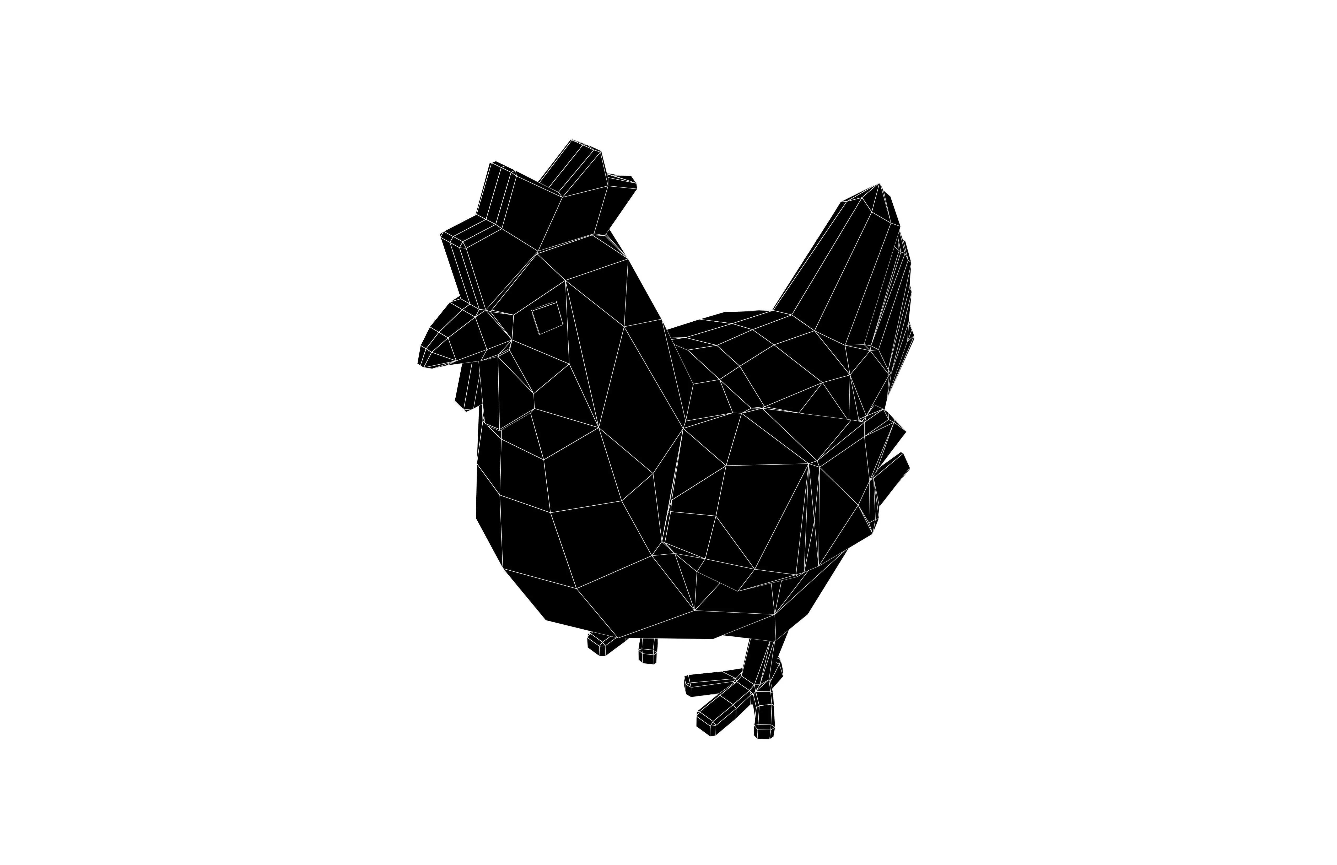 Low Poly Chicken v1 001 Free low-poly 3D model_6