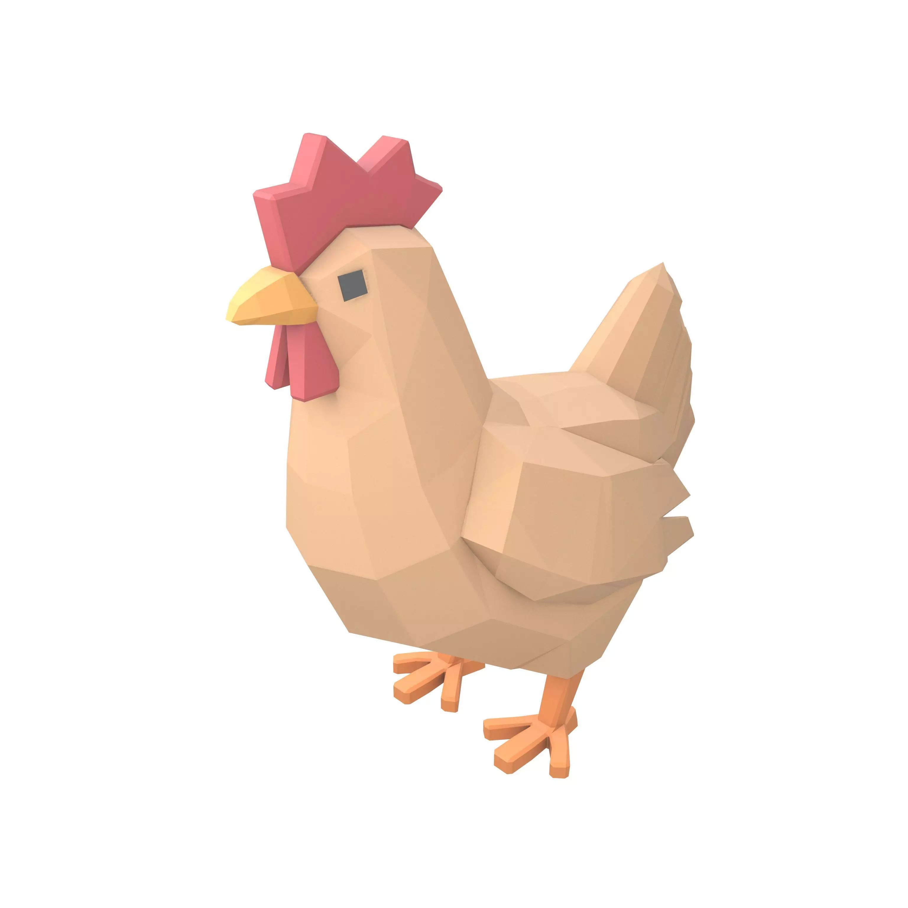 Low Poly Chicken v1 001 Free low-poly 3D model_0