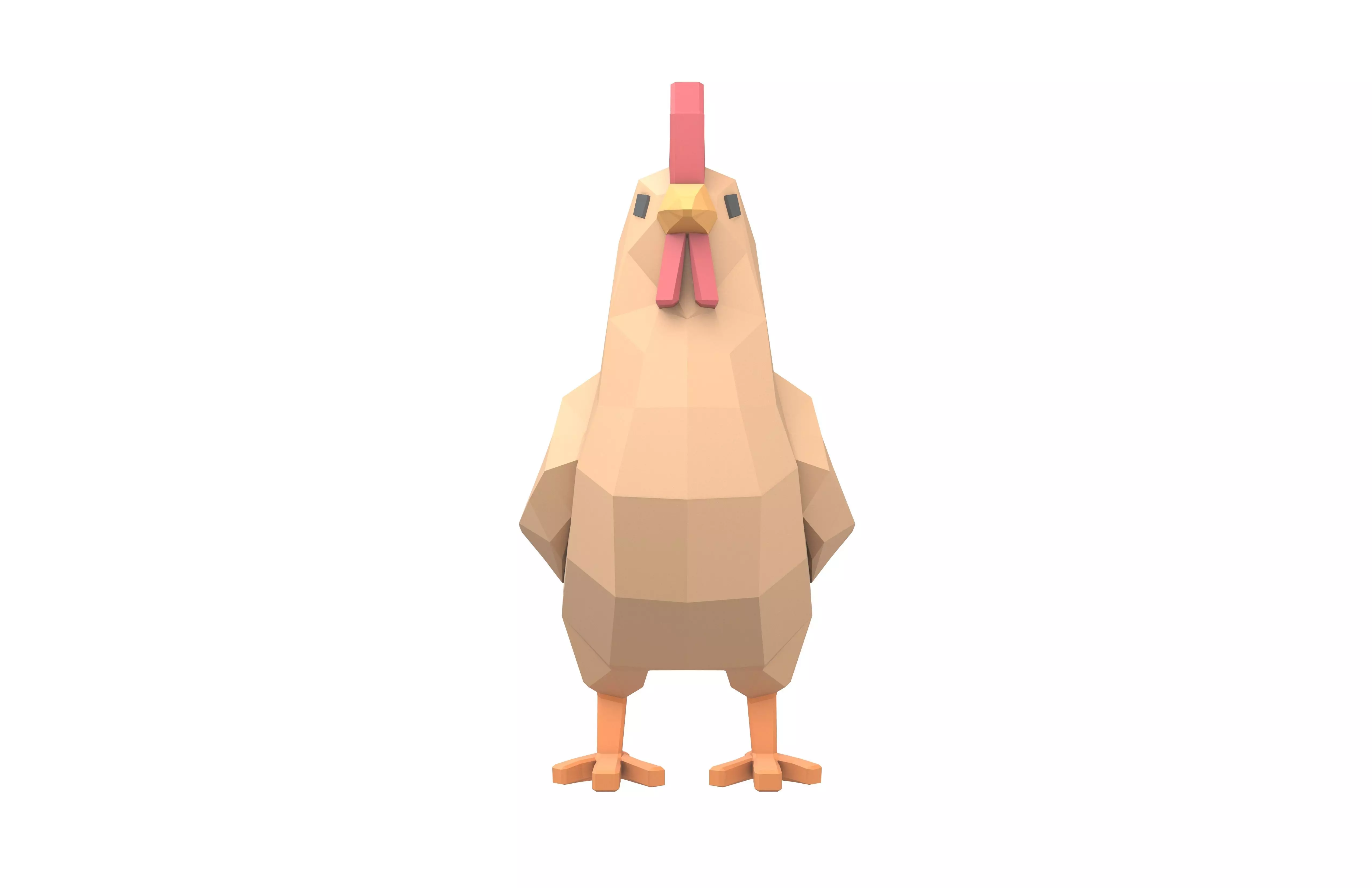 Low Poly Chicken v1 001 Free low-poly 3D model_1