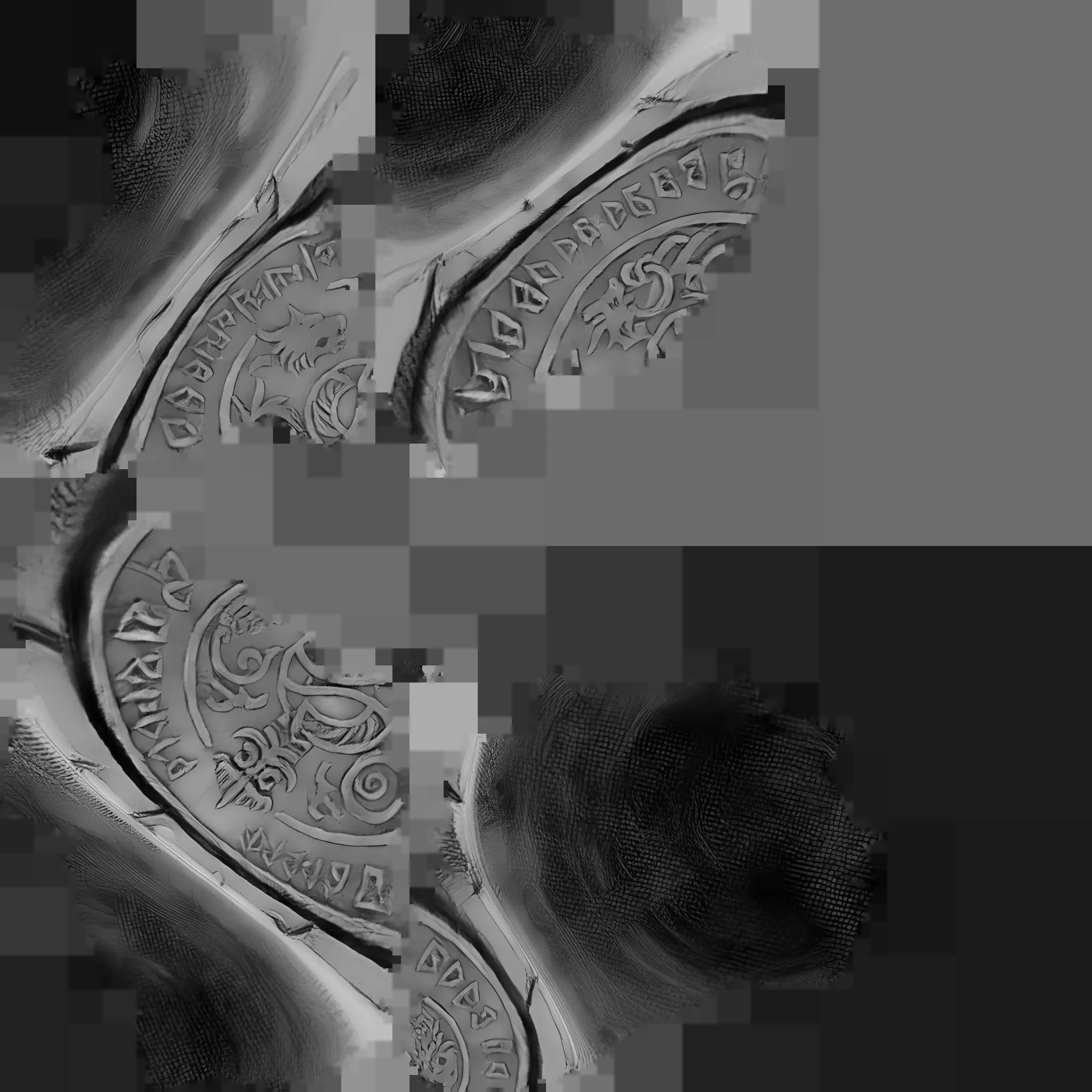 gold coin with mythic engravings 3D model_28