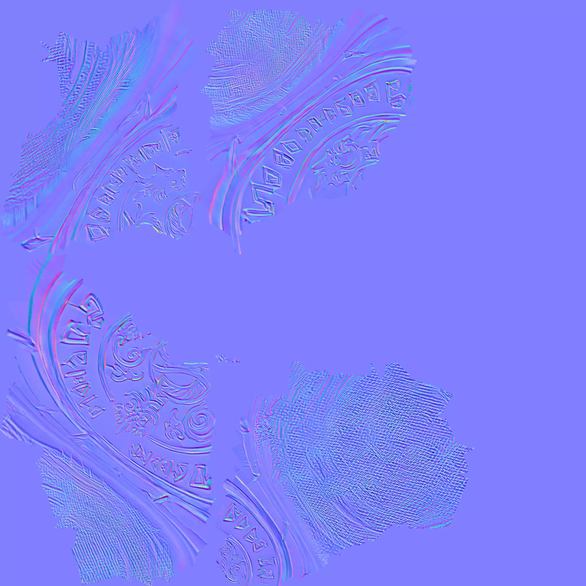 gold coin with mythic engravings 3D model_31