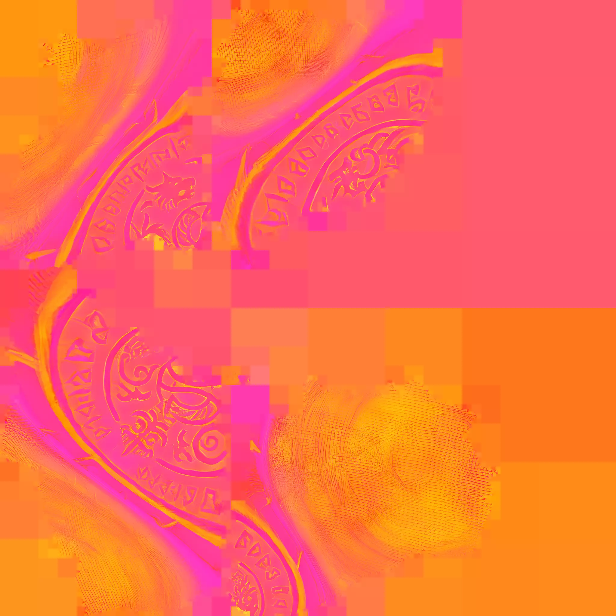 gold coin with mythic engravings 3D model_33