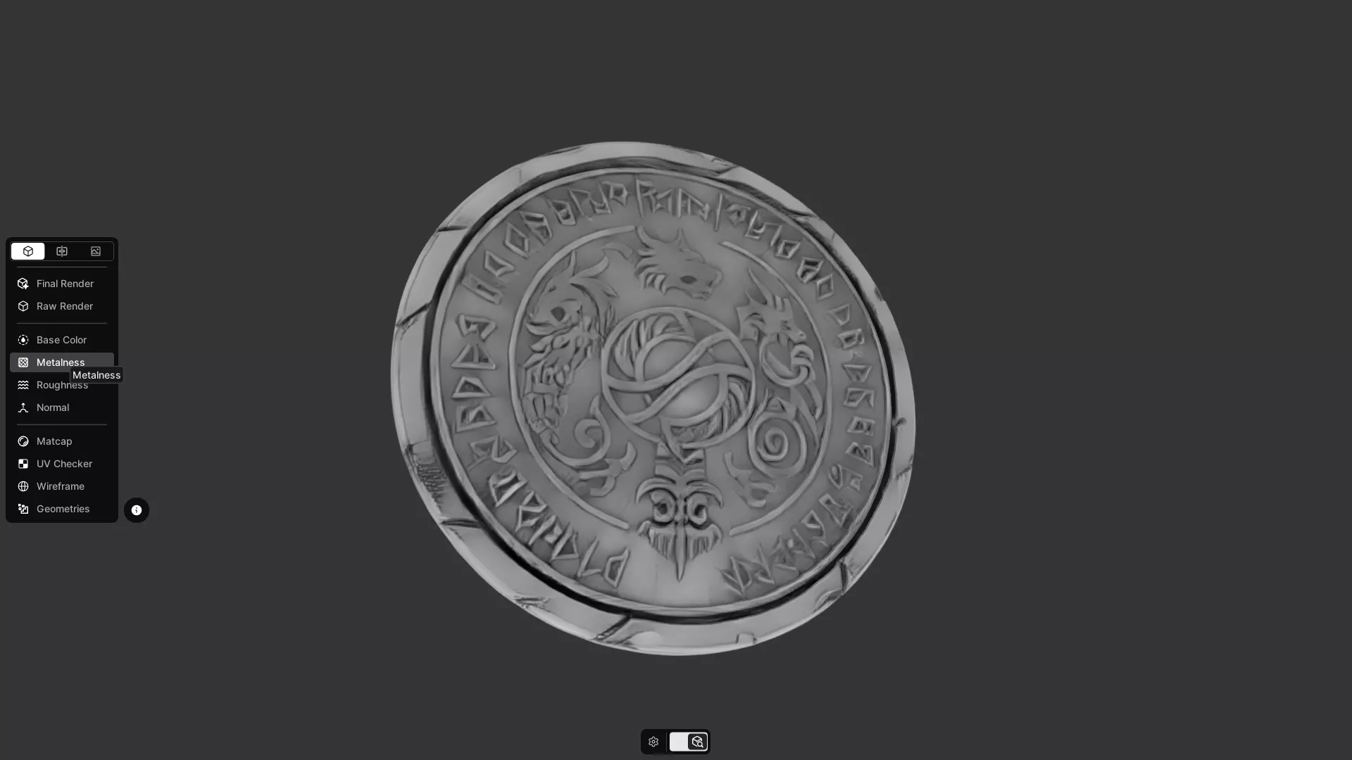 gold coin with mythic engravings 3D model_22