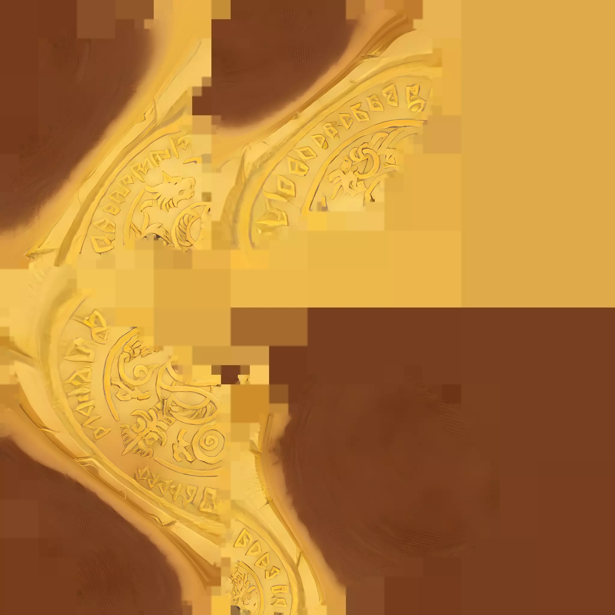 gold coin with mythic engravings 3D model_26