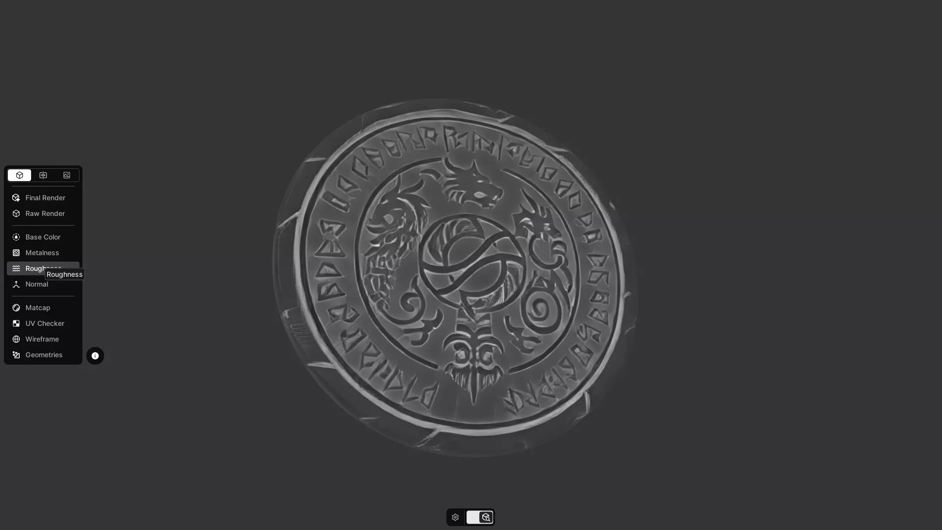 gold coin with mythic engravings 3D model_17