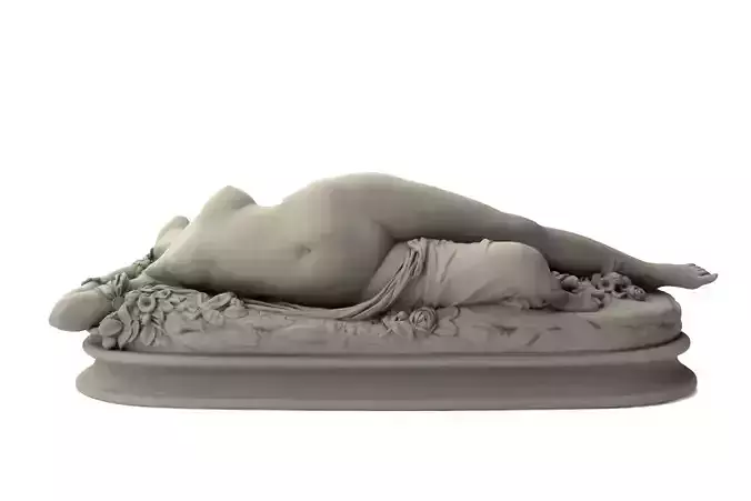 Woman Bitten by a Serpent - Blender 3D Statue