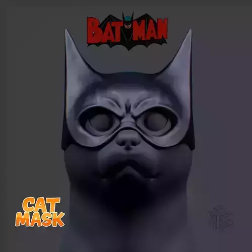  BatCat Mask  Funny Batman-Inspired Cat Mask 3D Printable STL