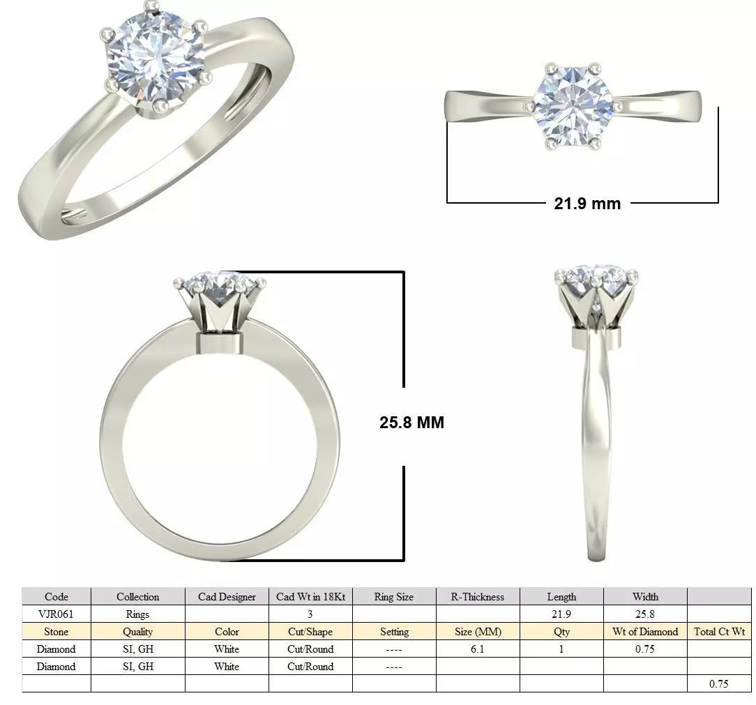 Women Ring  Render 3dm STL OBJ FBX Details 3D print model_5