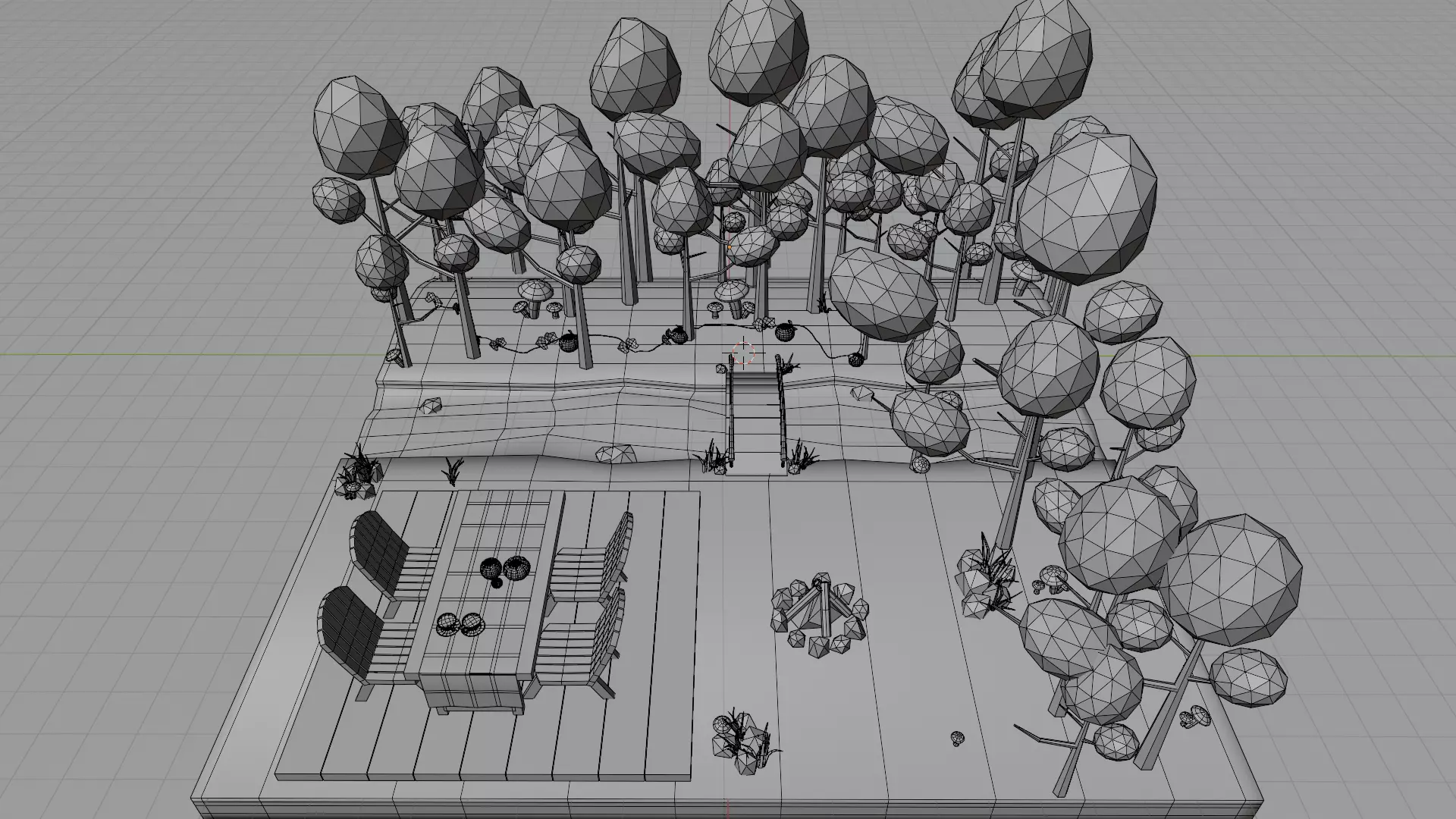 Autumn Low Poly Nature Scene Low-poly 3D model_16