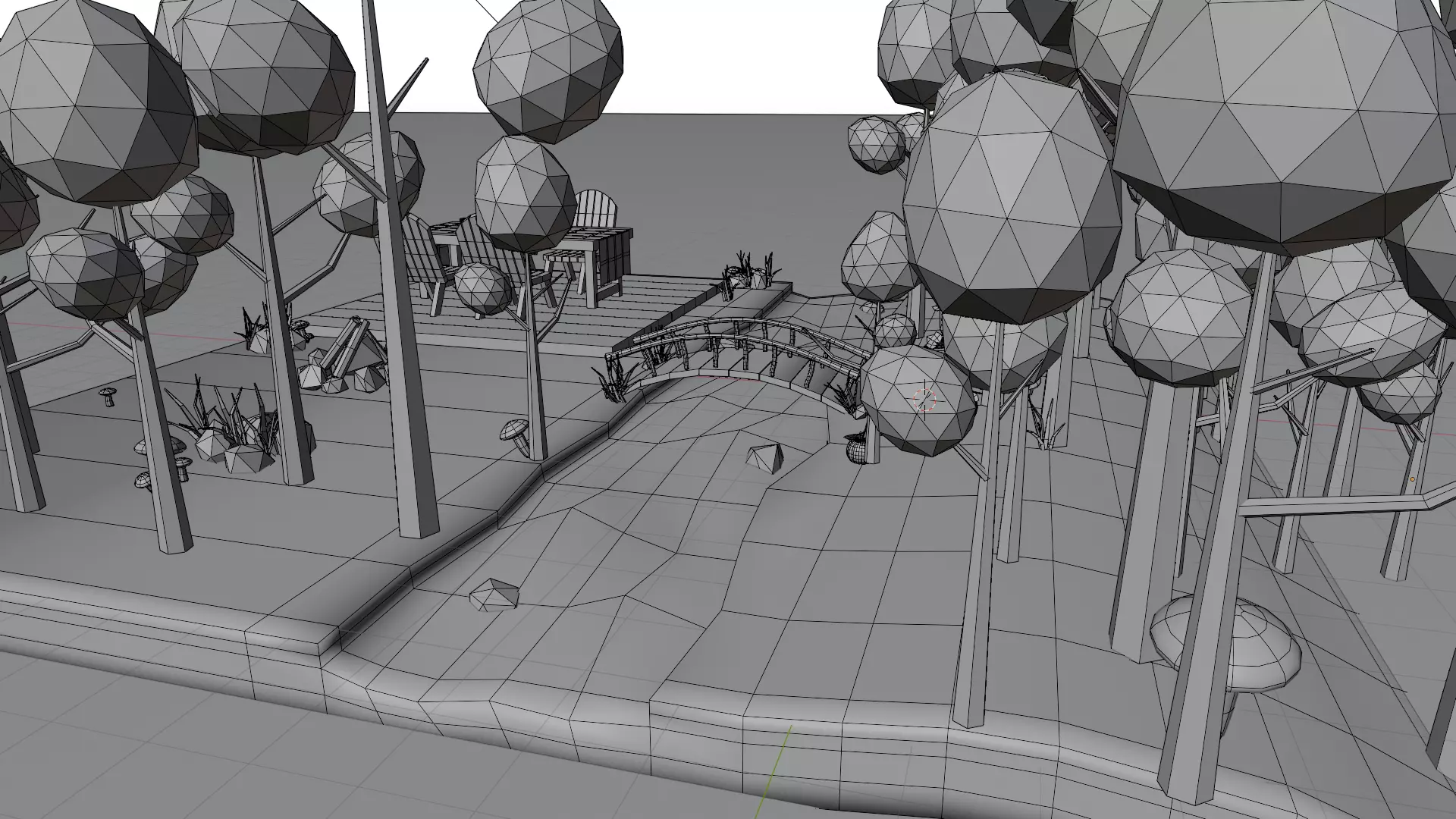 Autumn Low Poly Nature Scene Low-poly 3D model_9