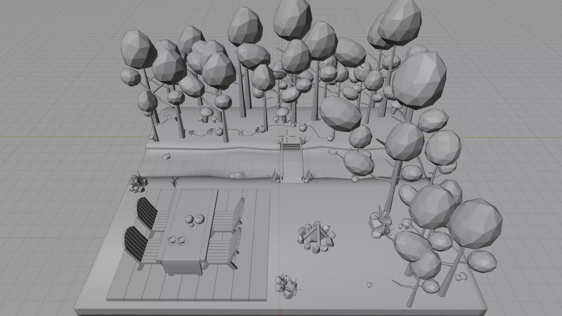 Autumn Low Poly Nature Scene Low-poly 3D model_5