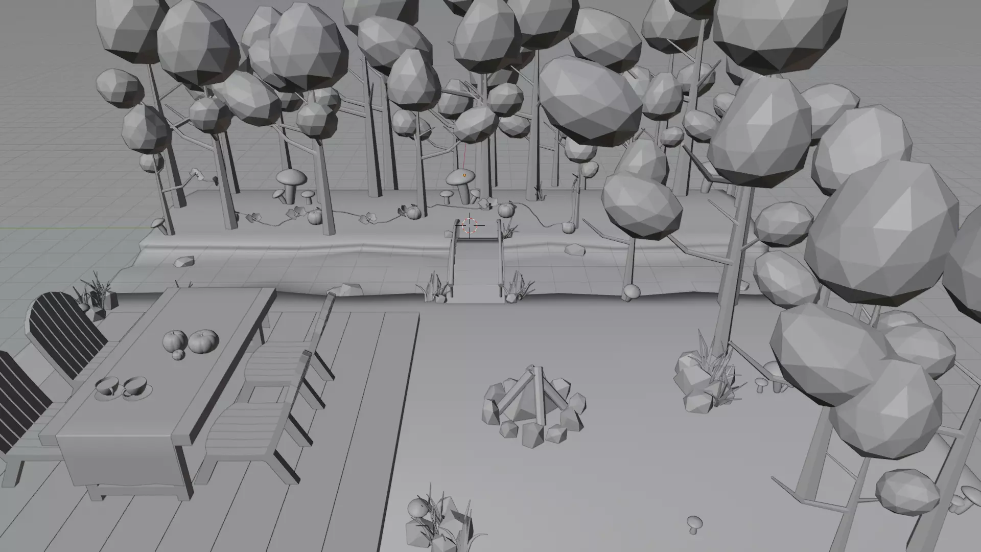 Autumn Low Poly Nature Scene Low-poly 3D model_10