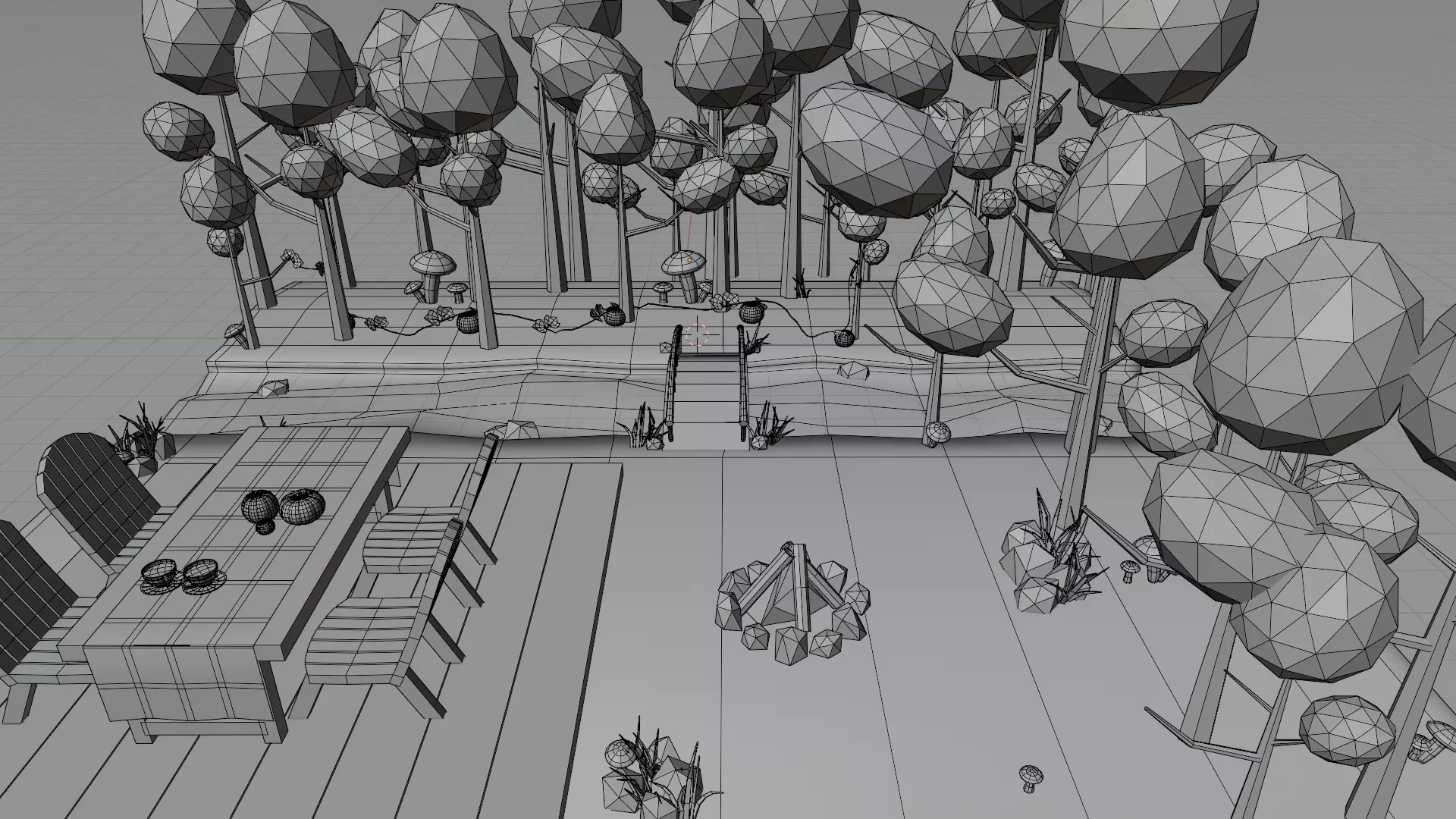 Autumn Low Poly Nature Scene Low-poly 3D model_12