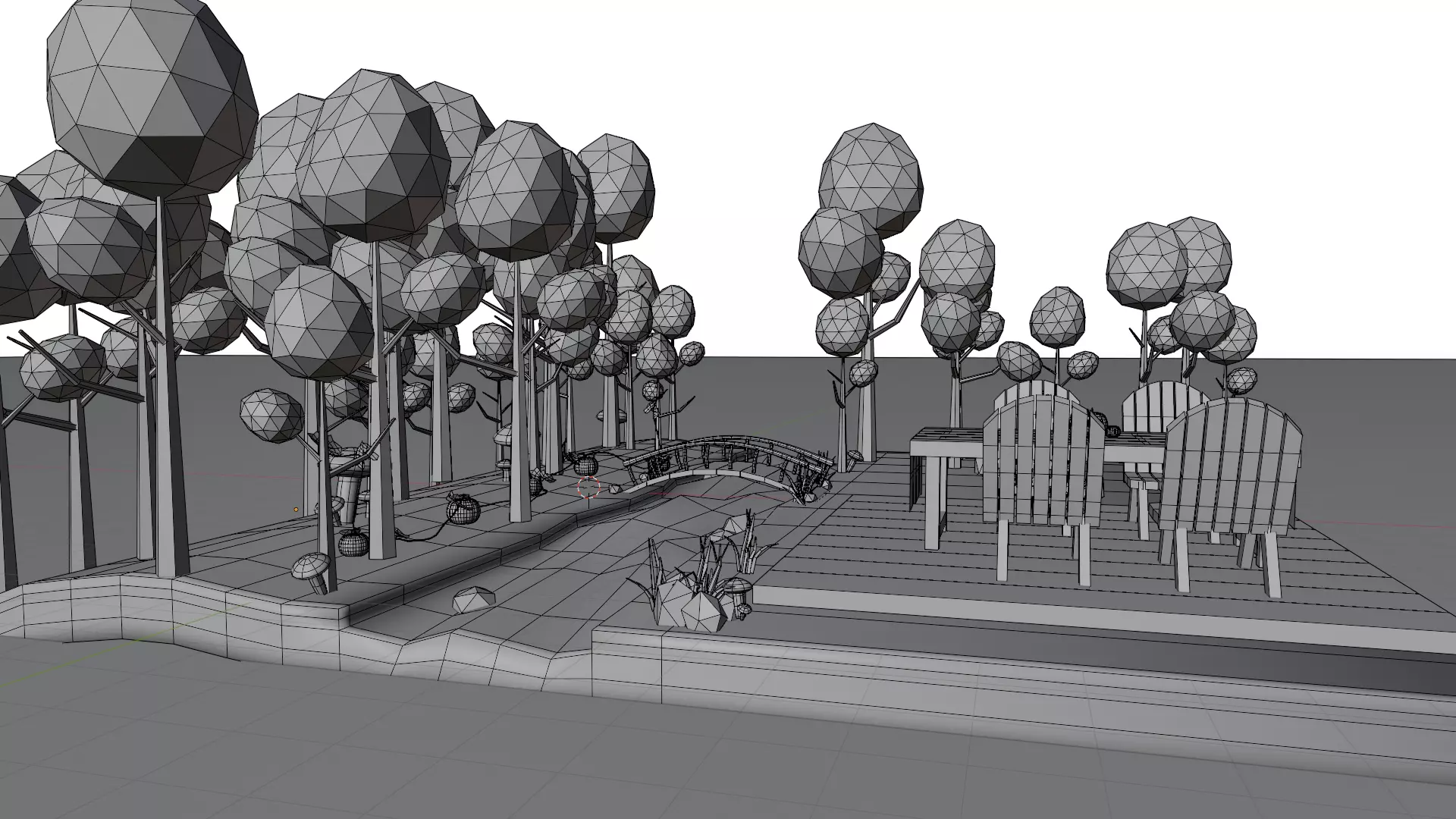 Autumn Low Poly Nature Scene Low-poly 3D model_13