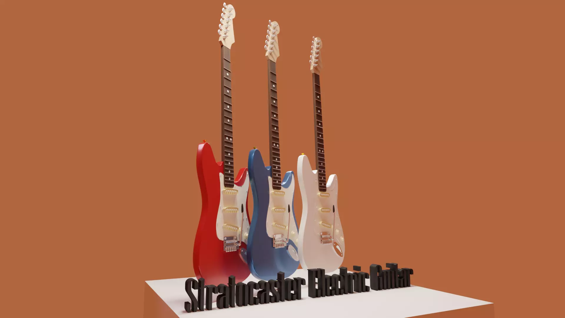 Fender Stratocaster elecric guitars 3D model