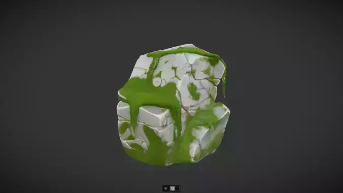 Moss-covered stone boulder