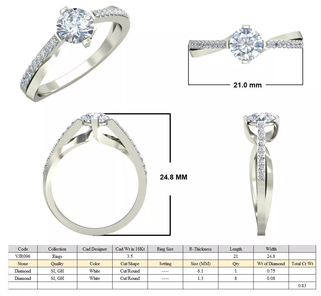 Women Ring  Render 3dm STL OBJ FBX Details 3D print model_5