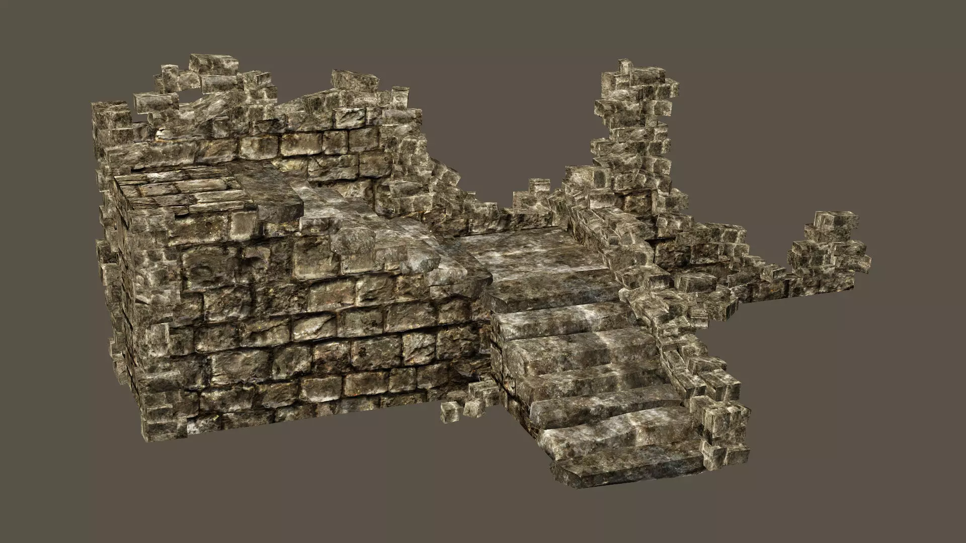 Old Building House Ruins Pack C 3D Model Collection Low-poly 3D model_9