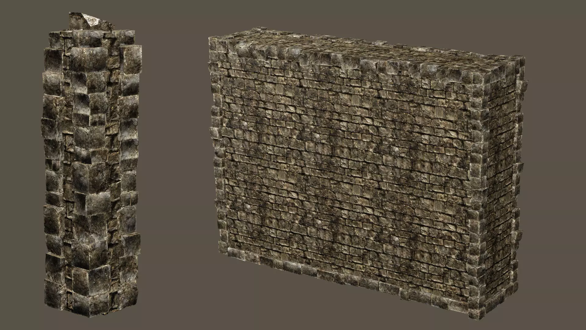 Old Building House Ruins Pack C 3D Model Collection Low-poly 3D model_13