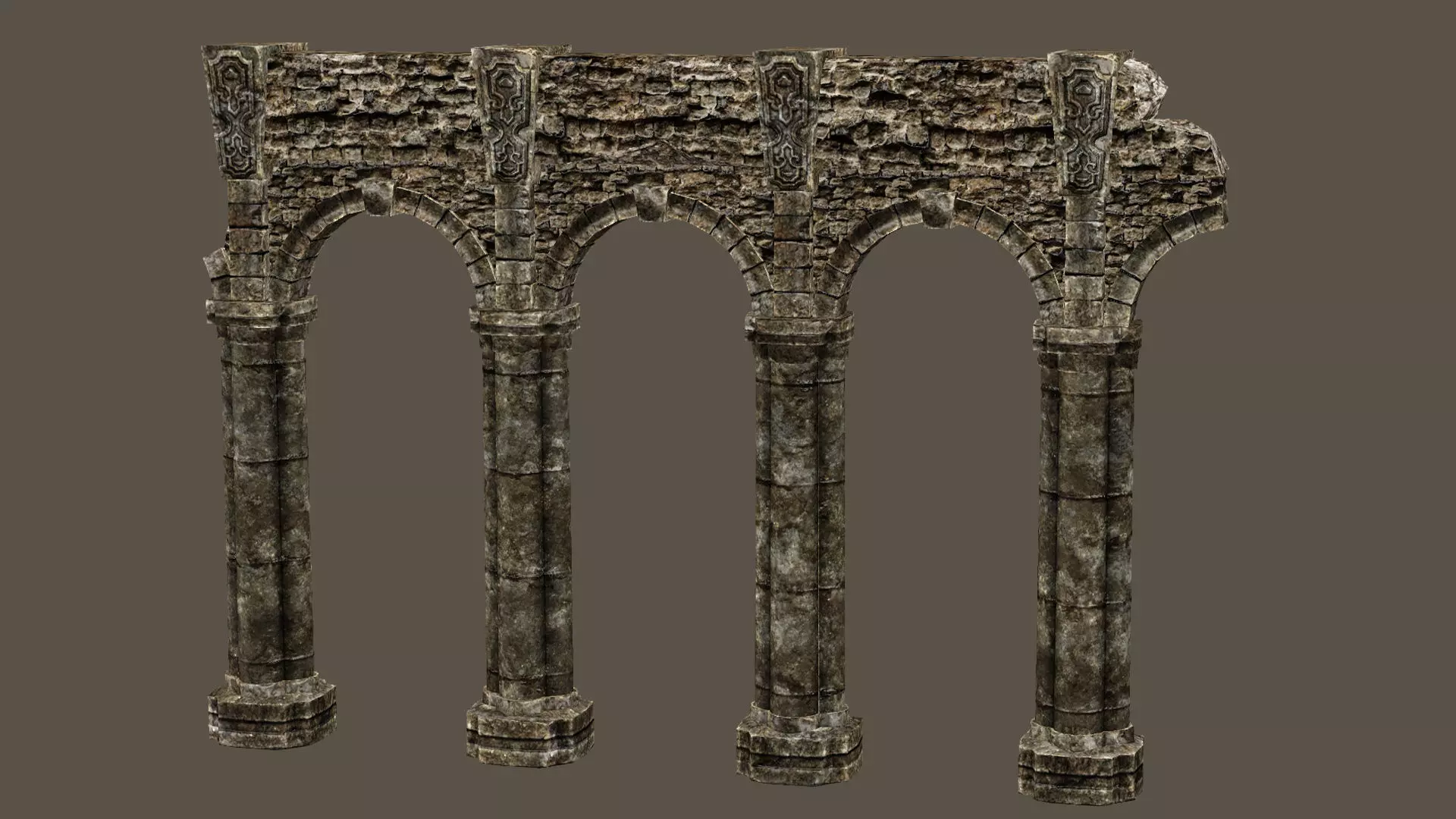 Old Building House Ruins Pack C 3D Model Collection Low-poly 3D model_10