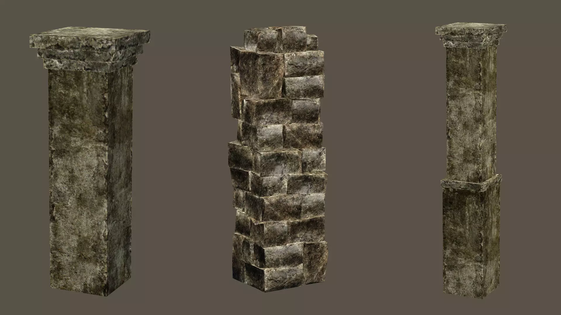 Old Building House Ruins Pack C 3D Model Collection Low-poly 3D model_22