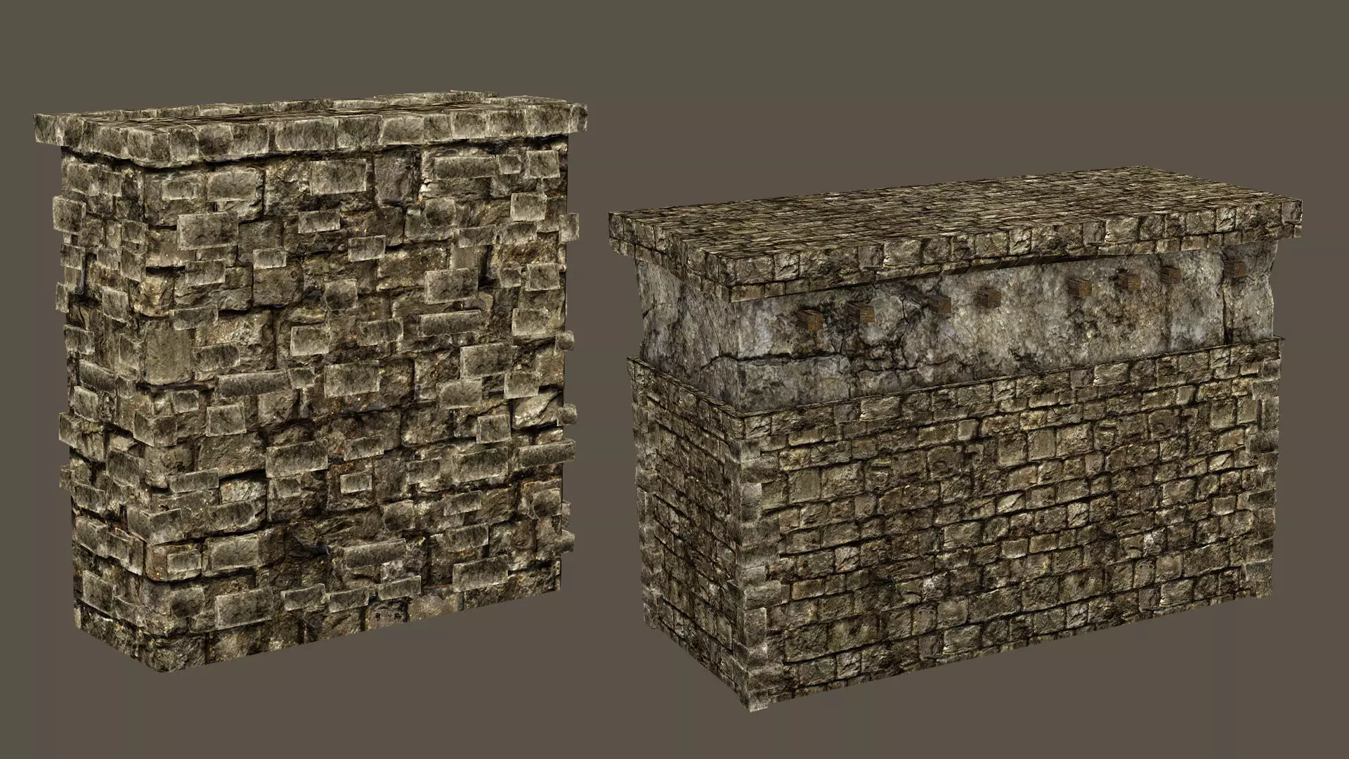 Old Building House Ruins Pack C 3D Model Collection Low-poly 3D model_20