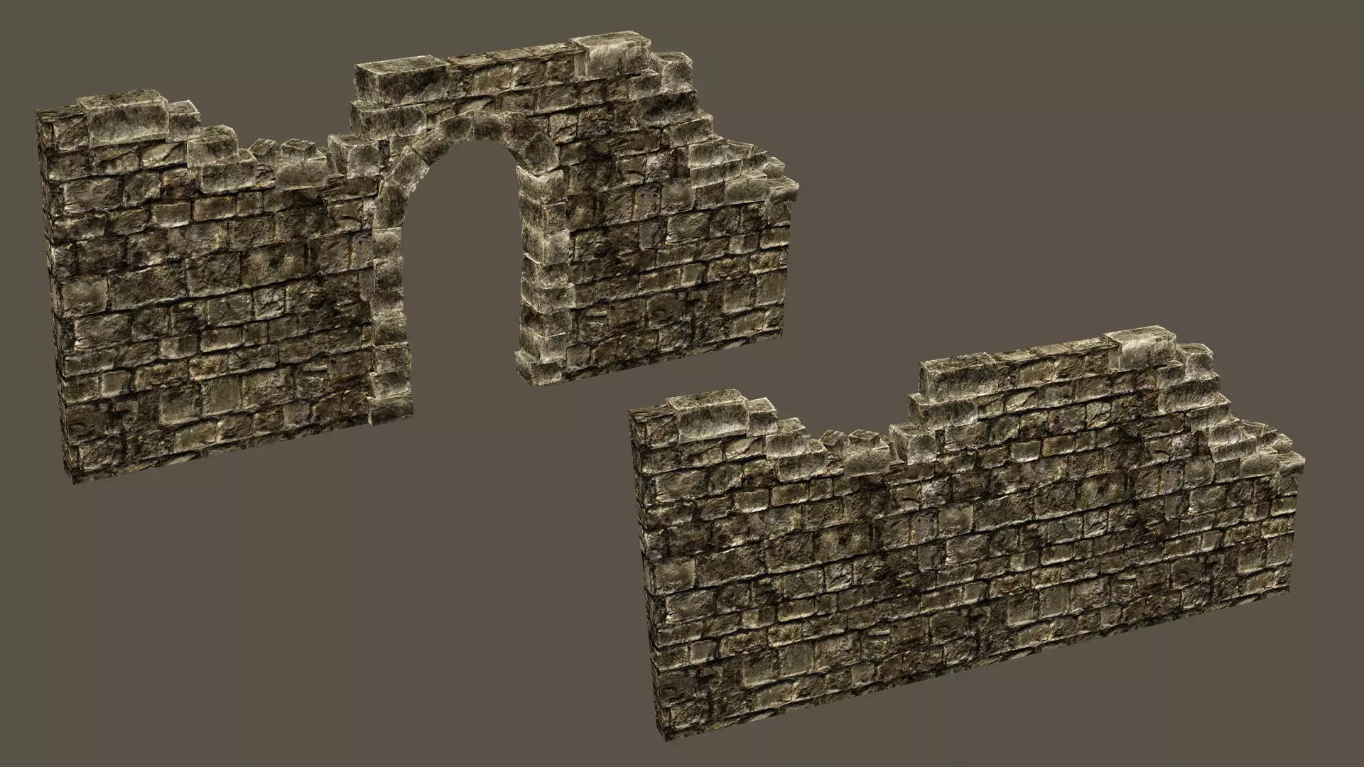 Old Building House Ruins Pack C 3D Model Collection Low-poly 3D model_15