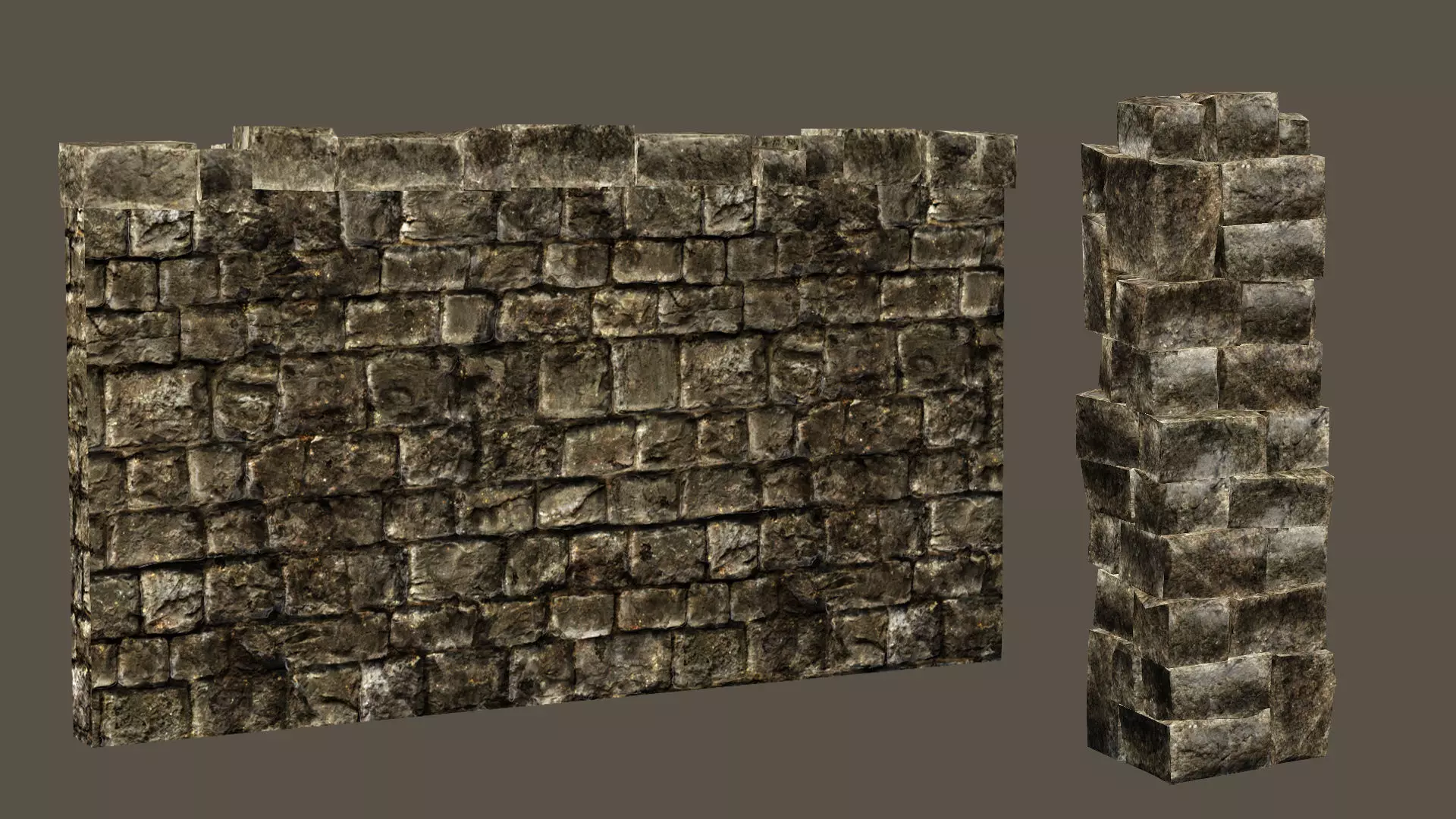 Old Building House Ruins Pack C 3D Model Collection Low-poly 3D model_11