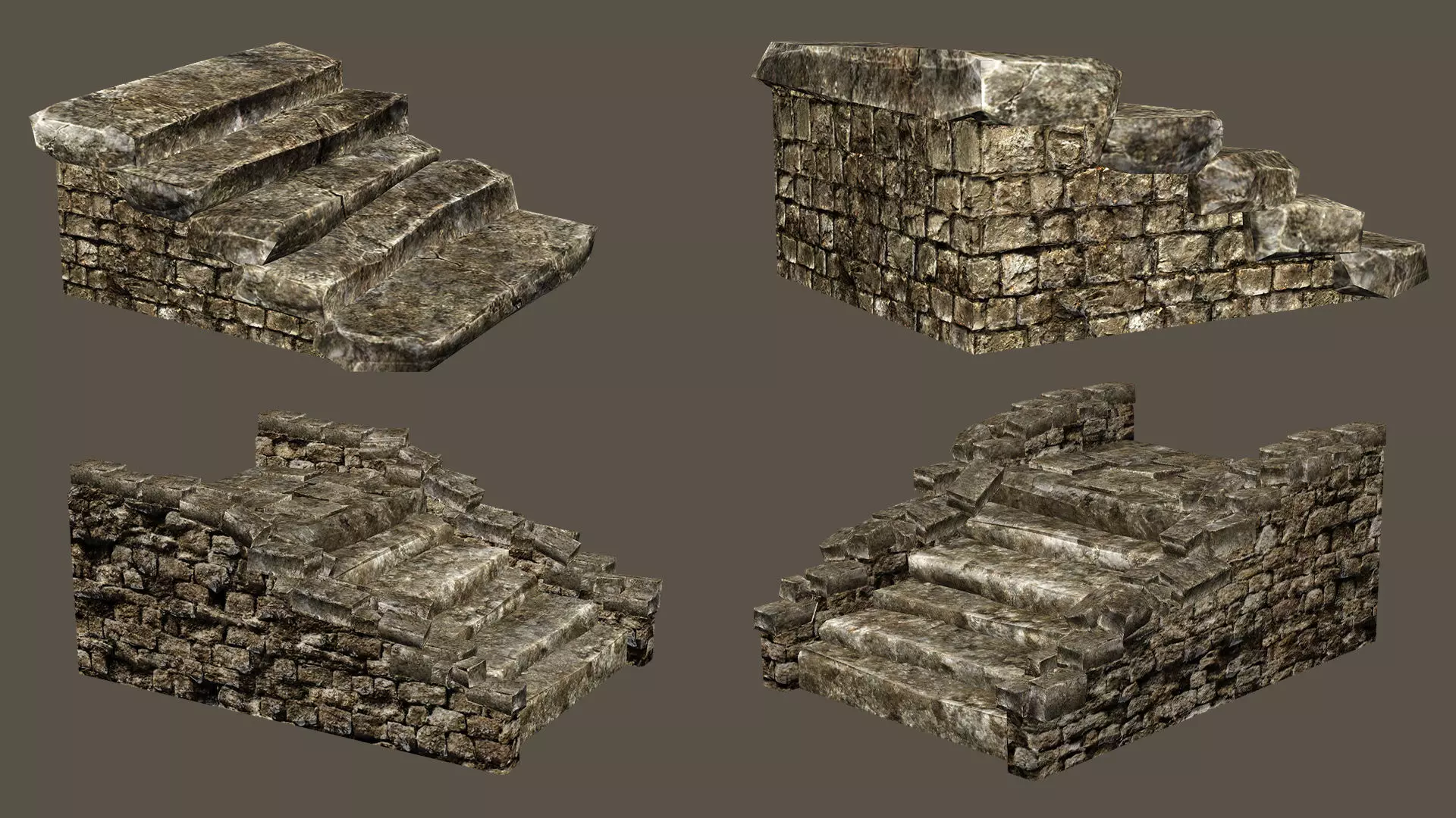 Old Building House Ruins Pack C 3D Model Collection Low-poly 3D model_5