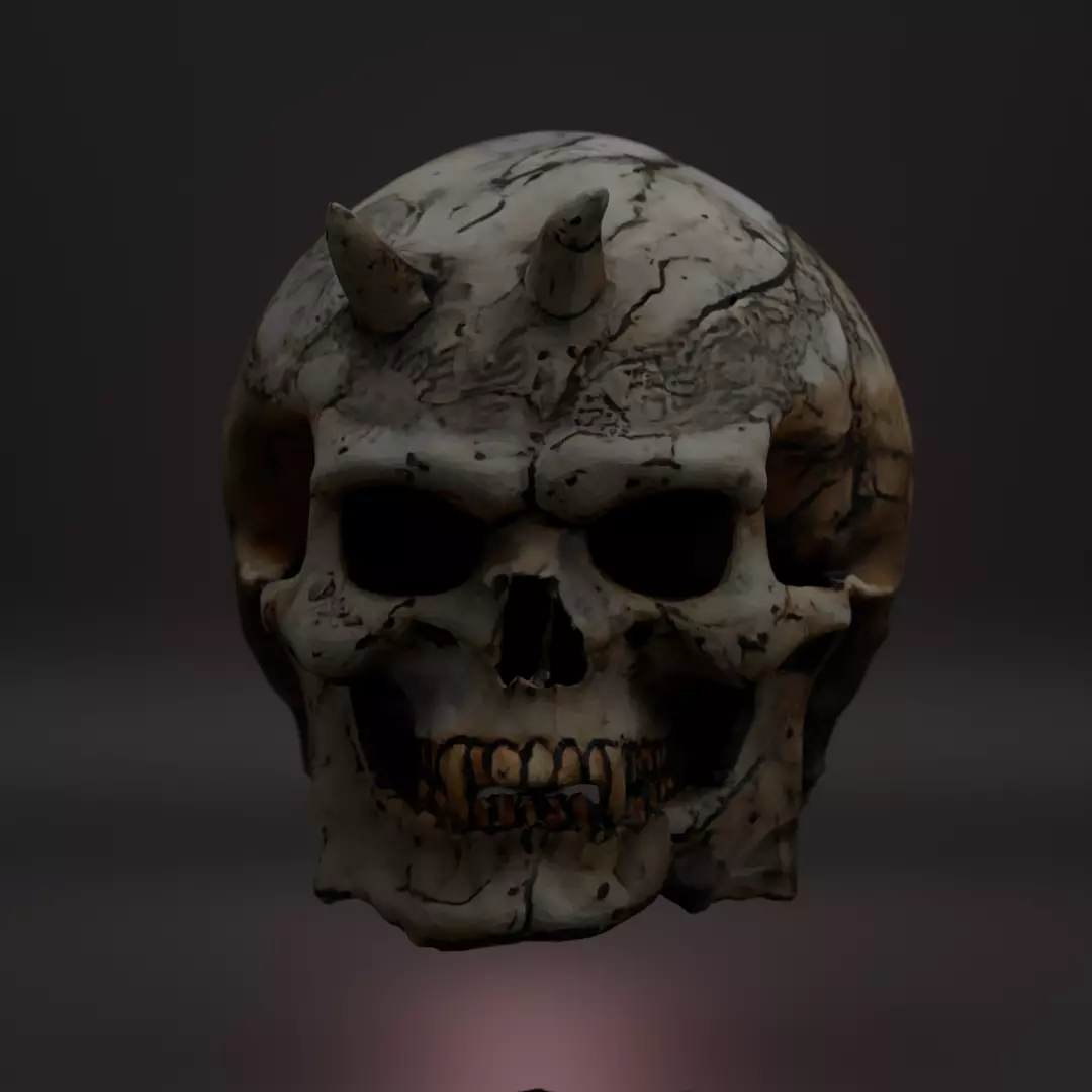 Ancient and Demonic Skull Props Pack 7 Fantasy Skulls PBR Low-poly 3D model_7