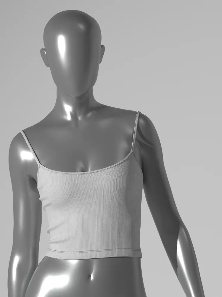 Basic Spaghetti Strap Top and String Bikini Bottom Set 3D model_8