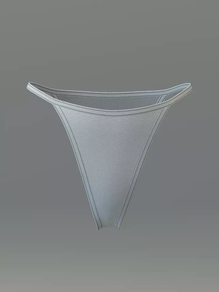 Basic Spaghetti Strap Top and String Bikini Bottom Set 3D model_16