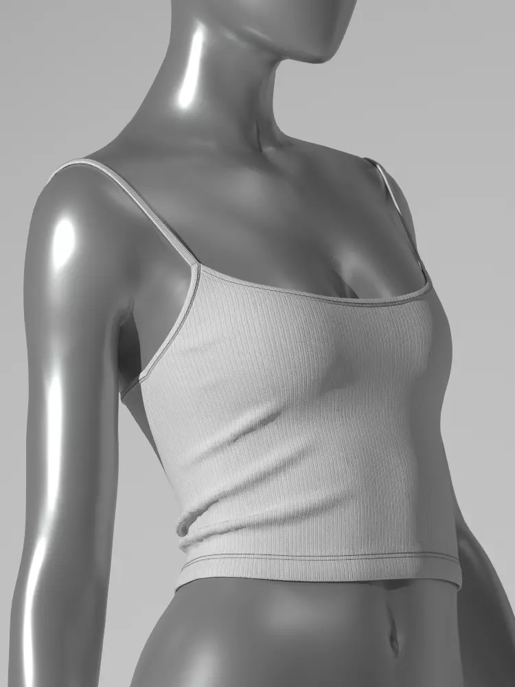 Basic Spaghetti Strap Top and String Bikini Bottom Set 3D model_9