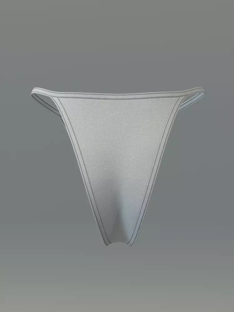 Basic Spaghetti Strap Top and String Bikini Bottom Set 3D model_17