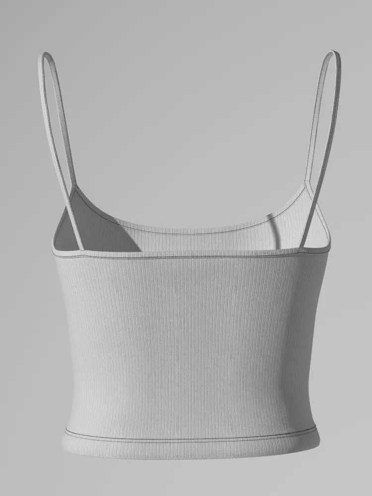 Basic Spaghetti Strap Top and String Bikini Bottom Set 3D model_15