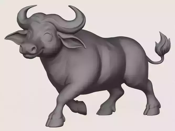Buffalo Toy Print Ready 3D Model 