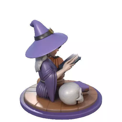 2395Halloween Witch with Skull Raven and Pumpkin 3D print model_13