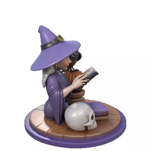 2395Halloween Witch with Skull Raven and Pumpkin 3D print model_12