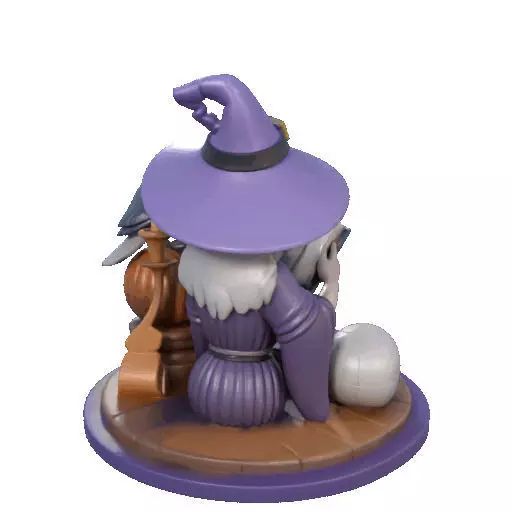 2395Halloween Witch with Skull Raven and Pumpkin 3D print model_17